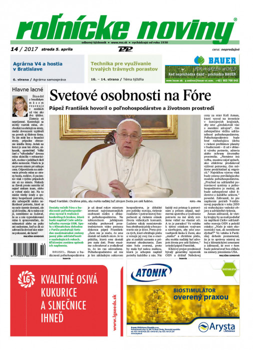 Rolnické noviny 14 / 2017
