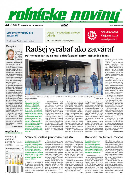 Rolnické noviny 48 / 2017