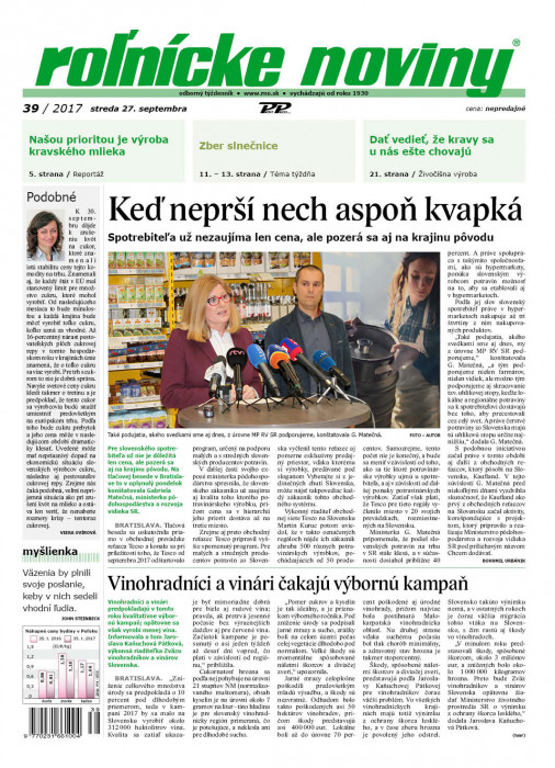 Rolnické noviny 39 / 2017